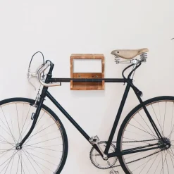 vidaXL Soporte para bicicletas de pared madera de acacia 35x25x25 cm Outlet