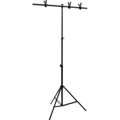 vidaXL Soporte para fondos en forma de T negro 91x60x(70-200) cm New