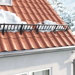 vidaXL Soporte para Guardia de Nieve 29,5 x 3 x 34,5 cm Acero Negro Clearance