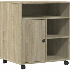 vidaXL Soporte para impresora con ruedas 60x50x67 cm Roble Sonoma Online