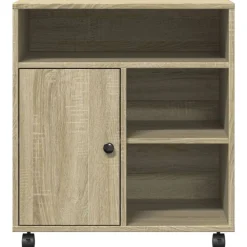 vidaXL Soporte para impresora con ruedas 60x50x67 cm Roble Sonoma Online