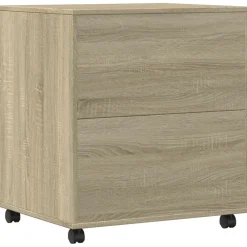 vidaXL Soporte para impresora con ruedas 60x50x67 cm Roble Sonoma Online