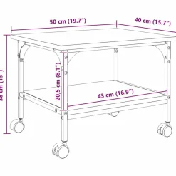 vidaXL Electrónica-Soporte para Impresora 50 x 40 x 38 cm