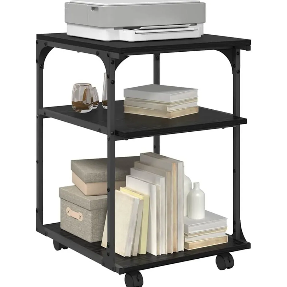vidaXL Soporte para Impresora 43 x 48 x 64 cm Roble negro Hot