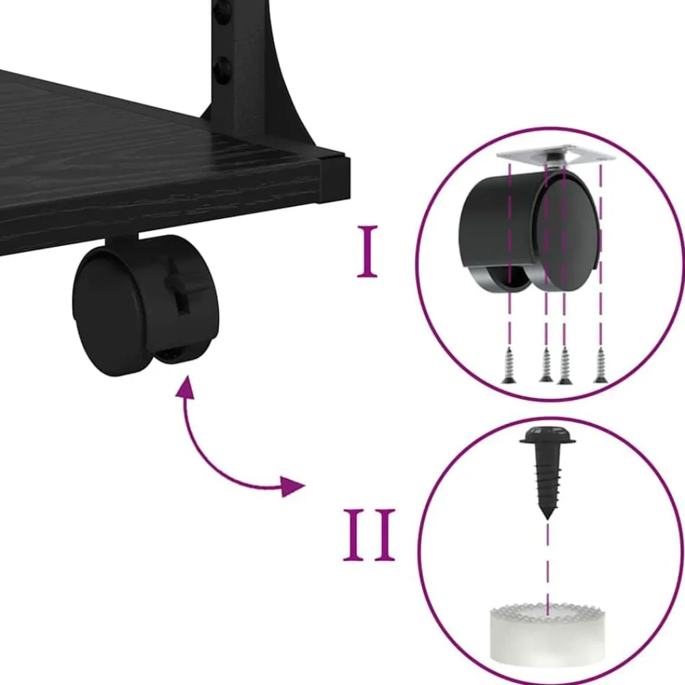 vidaXL Soporte para Impresora 43 x 48 x 64 cm Roble negro Hot