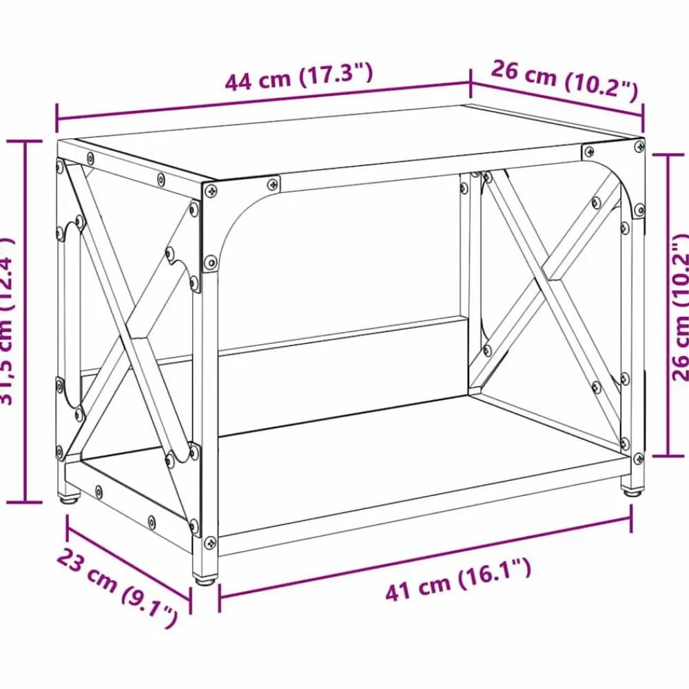 vidaXL Soporte para Impresora 44 x 26 x 31.5 cm Roble negro Online
