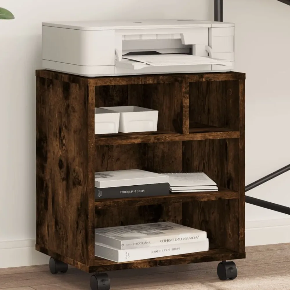 vidaXL Electrónica-Soporte para impresora con ruedas 41x32x48 cm