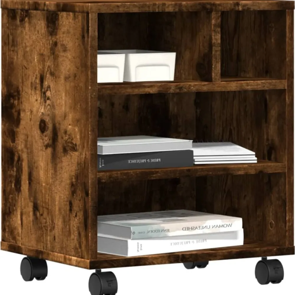 vidaXL Electrónica-Soporte para impresora con ruedas 41x32x48 cm