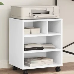 vidaXL Electrónica-Soporte para impresora con ruedas 41x32x48 cm
