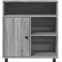 vidaXL Soporte para impresora con ruedas 60x50x67 cm Gris sonoma