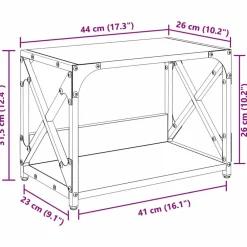 vidaXL Electrónica-Soporte para Impresora Roble artesanal 44 x 26 x 31.5 cm