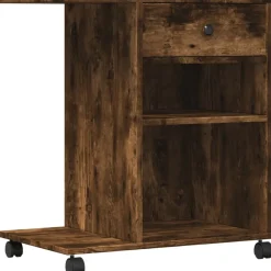 vidaXL Soporte para impresora con ruedas 60x40x68,5 cm Roble ahumado Best