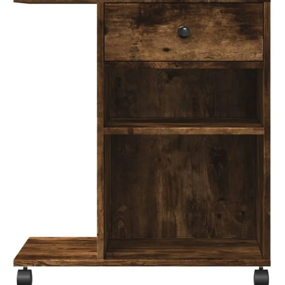 vidaXL Soporte para impresora con ruedas 60x40x68,5 cm Roble ahumado Best
