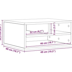 vidaXL Soporte para Impresora 49 x 40 x 22.5 cm Roble negro New