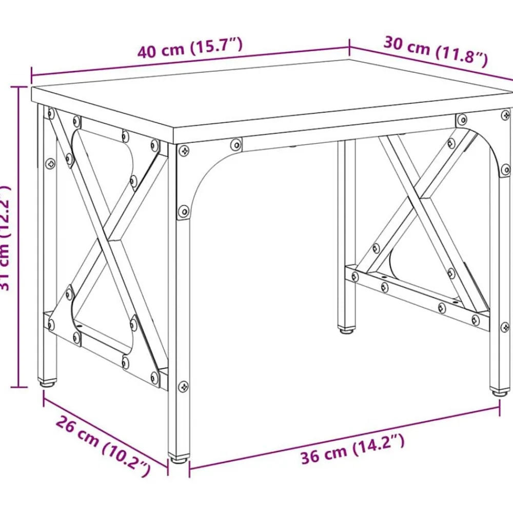 vidaXL Electrónica-Soporte para Impresora Ajustable 40 x 30 x 31 cm