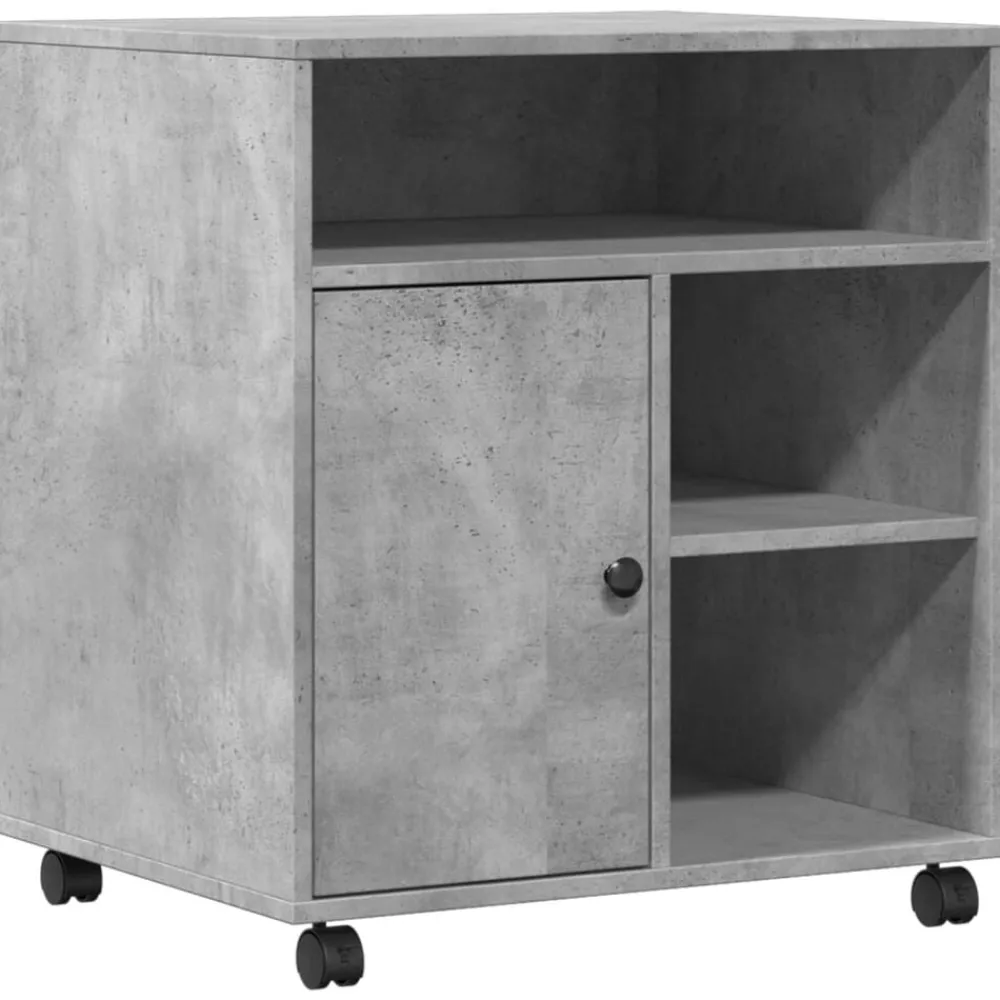 vidaXL Soporte para impresora con ruedas gris hormigón 60x50x67 cm Gris hormigón Online