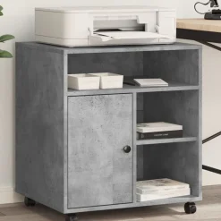 vidaXL Soporte para impresora con ruedas gris hormigón 60x50x67 cm Gris hormig&oacute;n Online