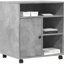 vidaXL Soporte para impresora con ruedas gris hormigón 60x50x67 cm Gris hormigón Online