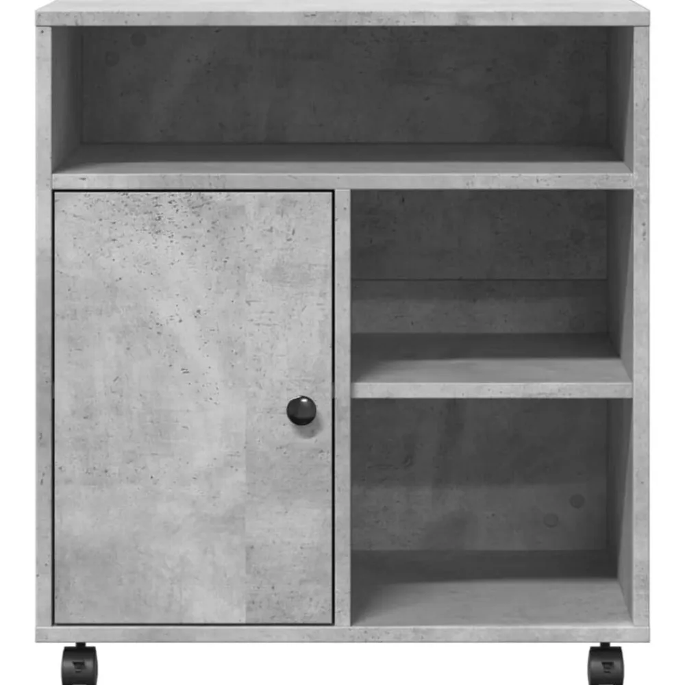 vidaXL Soporte para impresora con ruedas gris hormigón 60x50x67 cm Gris hormigón Online