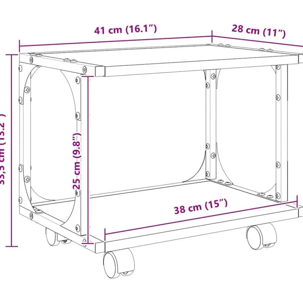 vidaXL Electrónica-Soporte para Impresora 41 x 28 x 33.5 cm