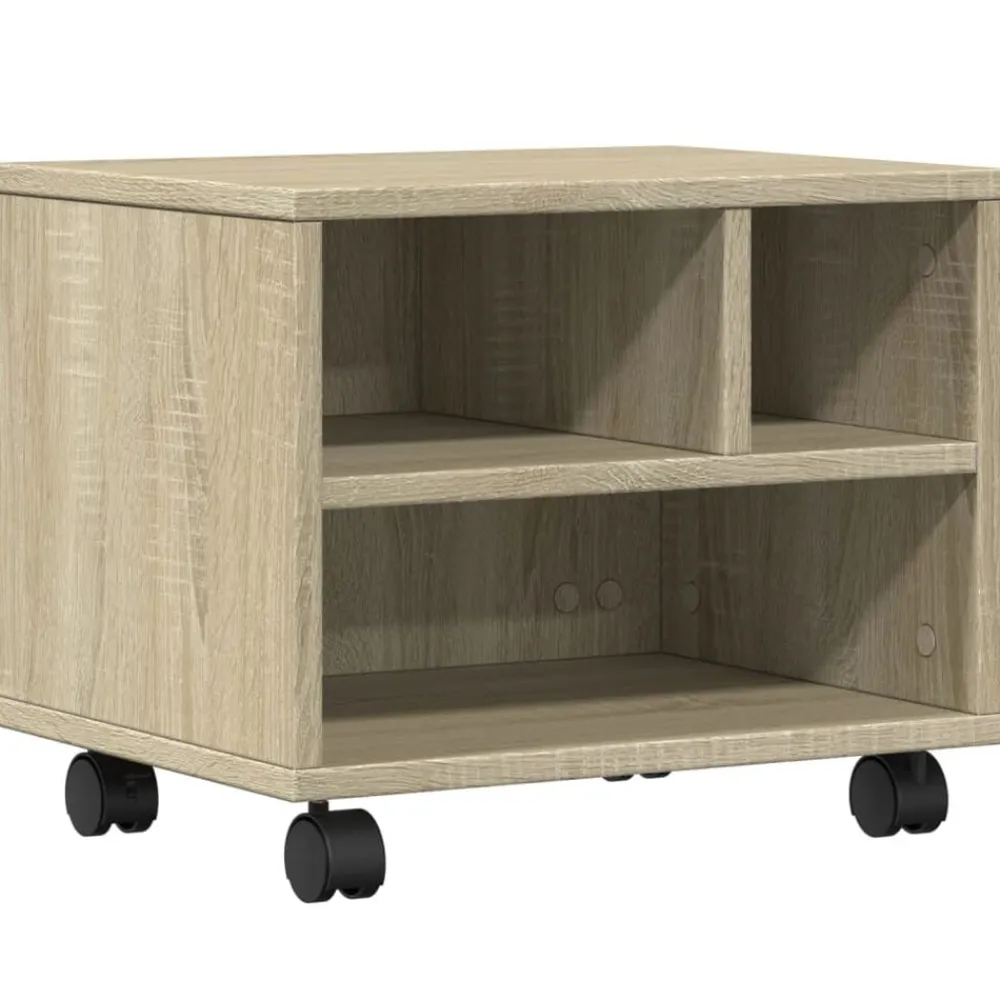 vidaXL Soporte para impresora con ruedas 41x32x34,5 cm Roble Sonoma Online