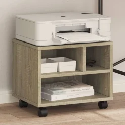 vidaXL Soporte para impresora con ruedas 41x32x34,5 cm Roble Sonoma Online