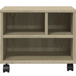 vidaXL Soporte para impresora con ruedas 41x32x34,5 cm Roble Sonoma Online