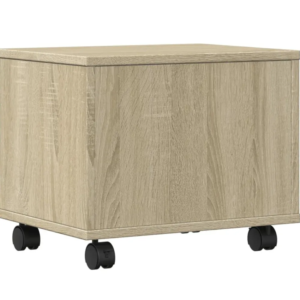 vidaXL Soporte para impresora con ruedas 41x32x34,5 cm Roble Sonoma Online