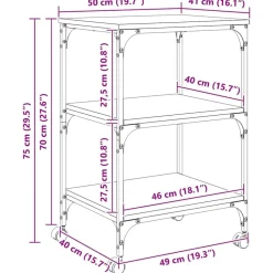 vidaXL Electrónica-Soporte para Impresora 50 x 41 x 75 cm