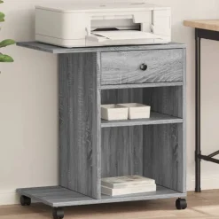vidaXL Soporte para impresora con ruedas 60x40x68,5 cm Gris sonoma Best