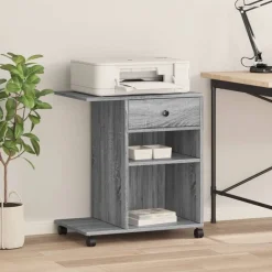 vidaXL Soporte para impresora con ruedas 60x40x68,5 cm Gris sonoma Best