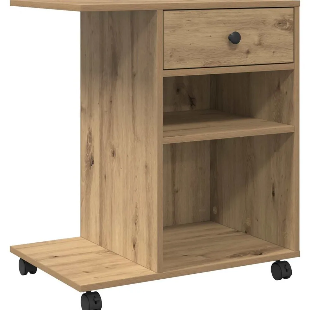 vidaXL Soporte para Impresora Liso Roble Artesanal 60 x 40 x 68.5 cm Roble artisan New