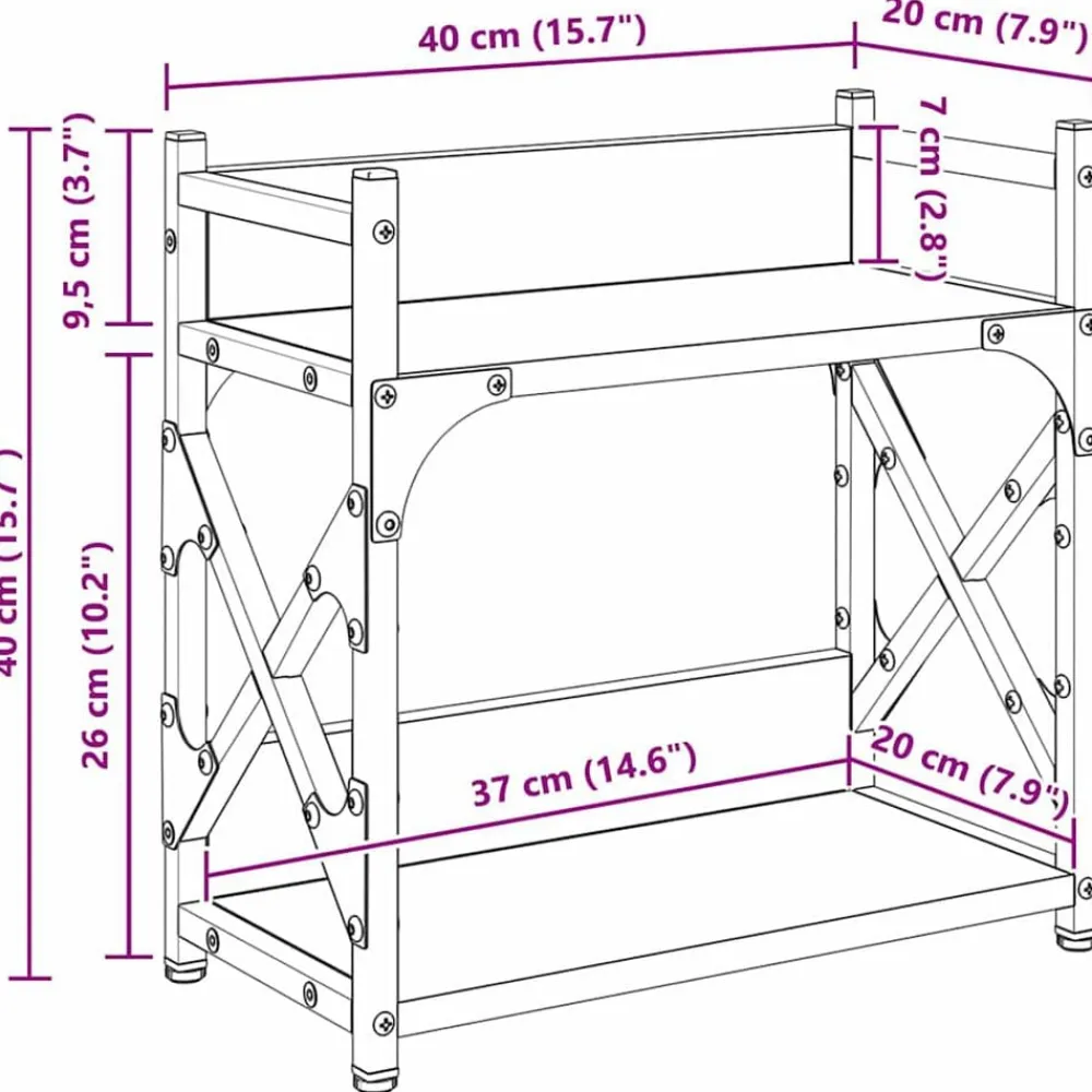 vidaXL Electrónica-Soporte para Impresora 40 x 20 x 40 cm