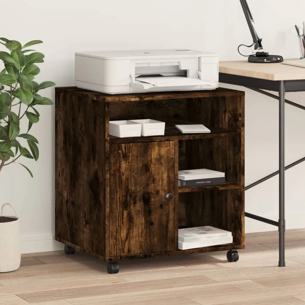 vidaXL Electrónica-Soporte para impresora con ruedas 60x50x67 cm