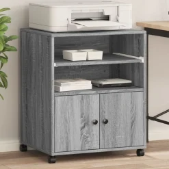 vidaXL Electrónica-Soporte para impresora con ruedas 60x48x74 cm