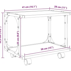 vidaXL Soporte para Impresora Roble artesanal 41 x 28 x 33.5 cm Roble artisan New