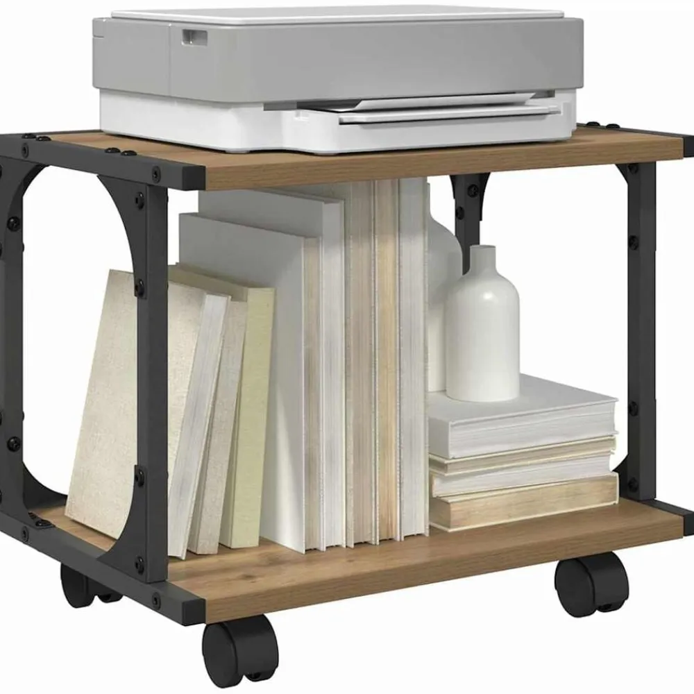 vidaXL Soporte para Impresora Roble artesanal 41 x 28 x 33.5 cm Roble artisan New