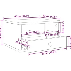 vidaXL Soporte para Impresora Roble artesanal 40 x 32 x 24 cm Roble artisan Sale