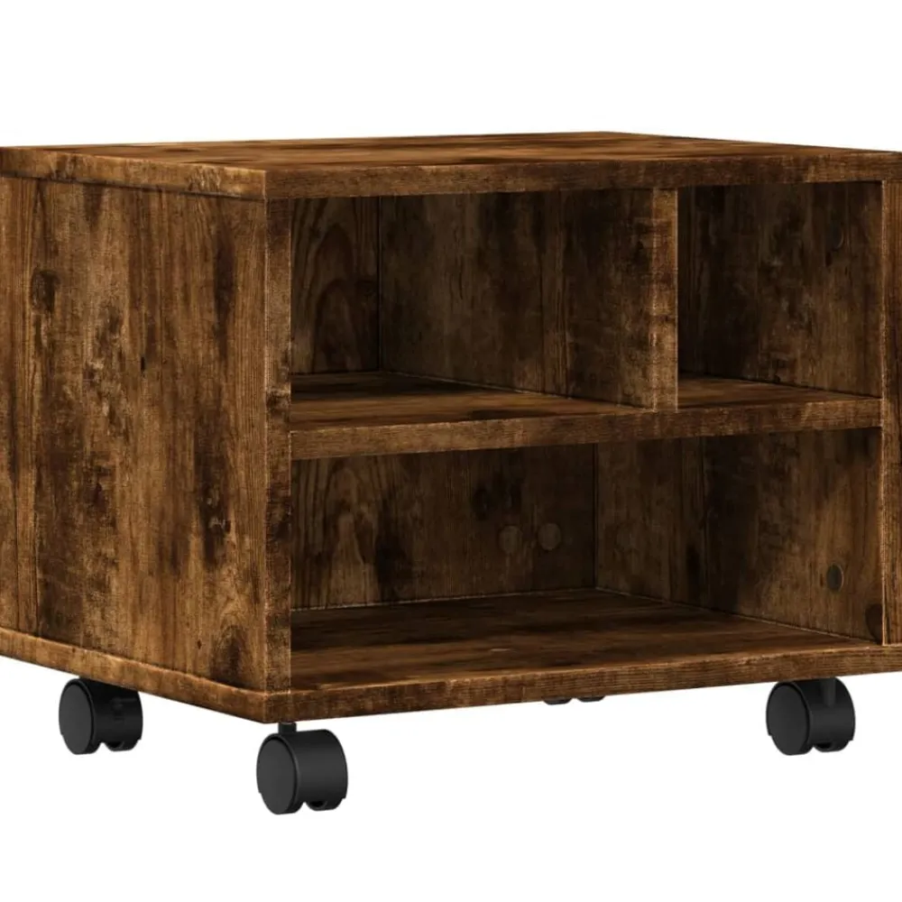 vidaXL Soporte para impresora con ruedas 41x32x34,5 cm Roble ahumado Best