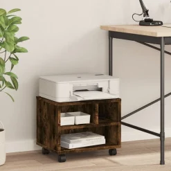 vidaXL Soporte para impresora con ruedas 41x32x34,5 cm Roble ahumado Best