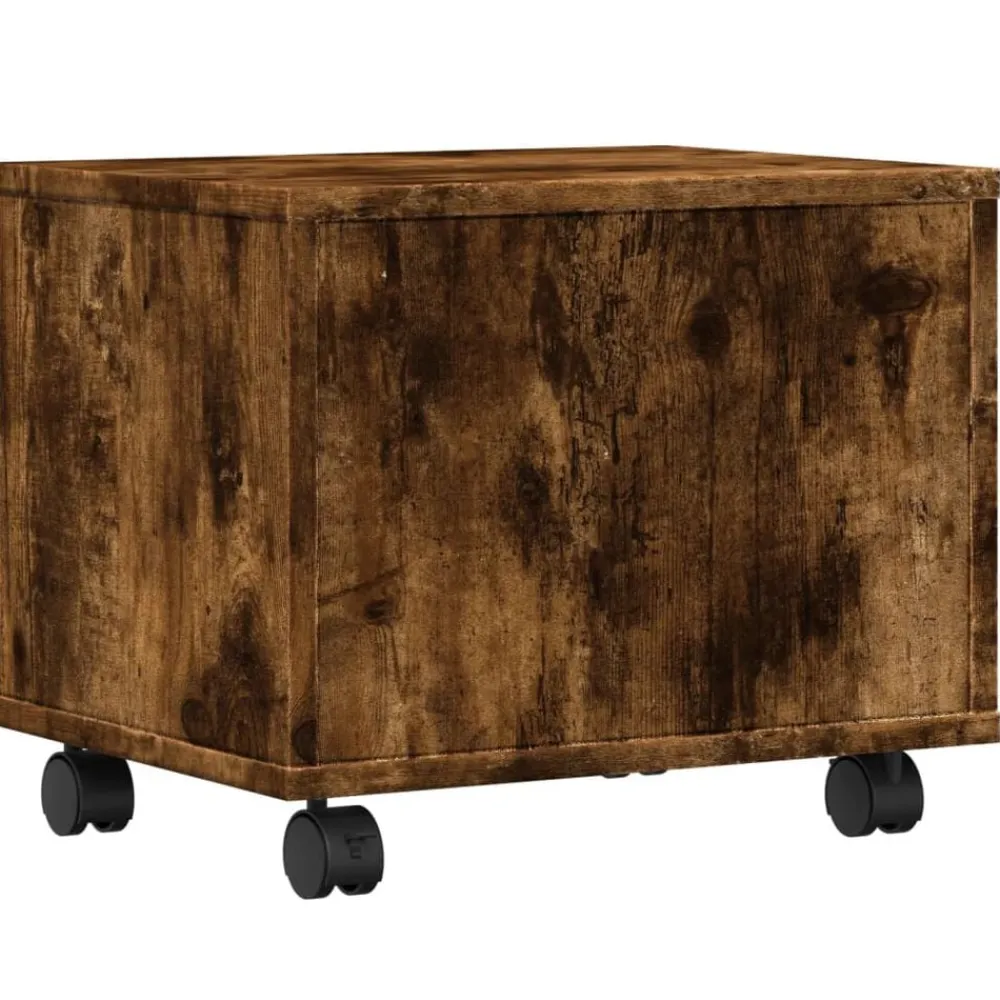 vidaXL Soporte para impresora con ruedas 41x32x34,5 cm Roble ahumado Best