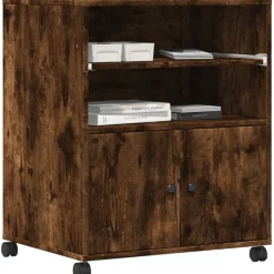 vidaXL Electrónica-Soporte para impresora con ruedas 60x48x74 cm