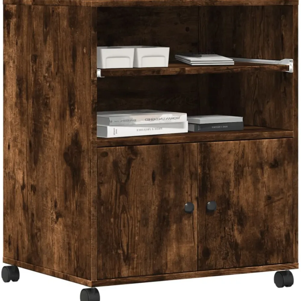 vidaXL Electrónica-Soporte para impresora con ruedas 60x48x74 cm