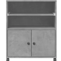 vidaXL Soporte para impresora con ruedas gris hormigón 60x48x74 cm Gris hormig&oacute;n Sale