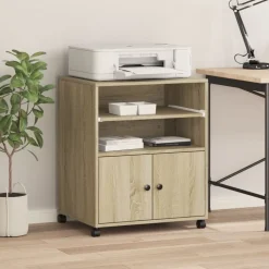 vidaXL Electrónica-Soporte para impresora con ruedas 60x48x74 cm