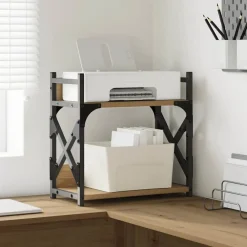 vidaXL Electrónica-Soporte para Impresora Roble artesanal 40 x 20 x 40 cm