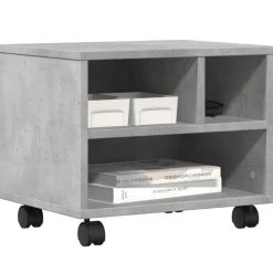 vidaXL Electrónica-Soporte para impresora con ruedas gris hormigón 41x32x34,5 cm