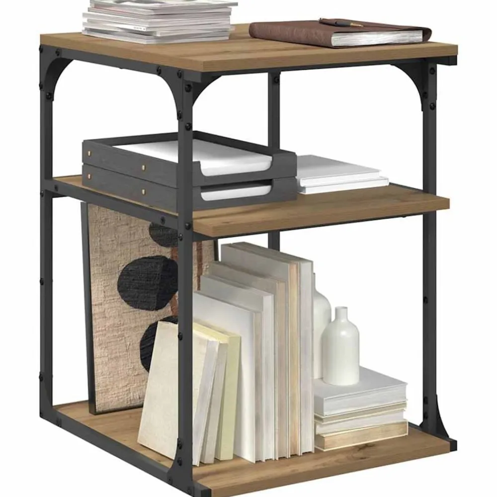 vidaXL Electrónica-Soporte para Impresora Roble artesanal 43 x 48 x 64 cm