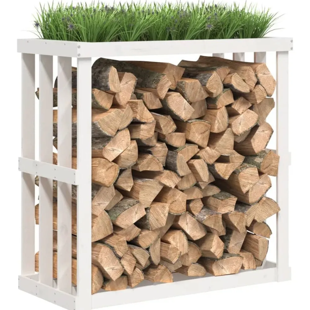 vidaXL Accesorios Para Hornos De Leña Y Chimeneas-Soporte para leña de exterior madera pino 108x52x106 cm