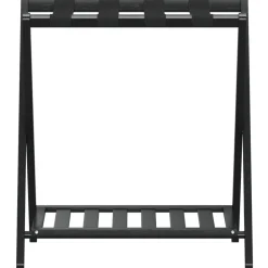 vidaXL Maletas Y Bolsos De Viaje-Soporte para maletas bambú negro 68x38x58 cm